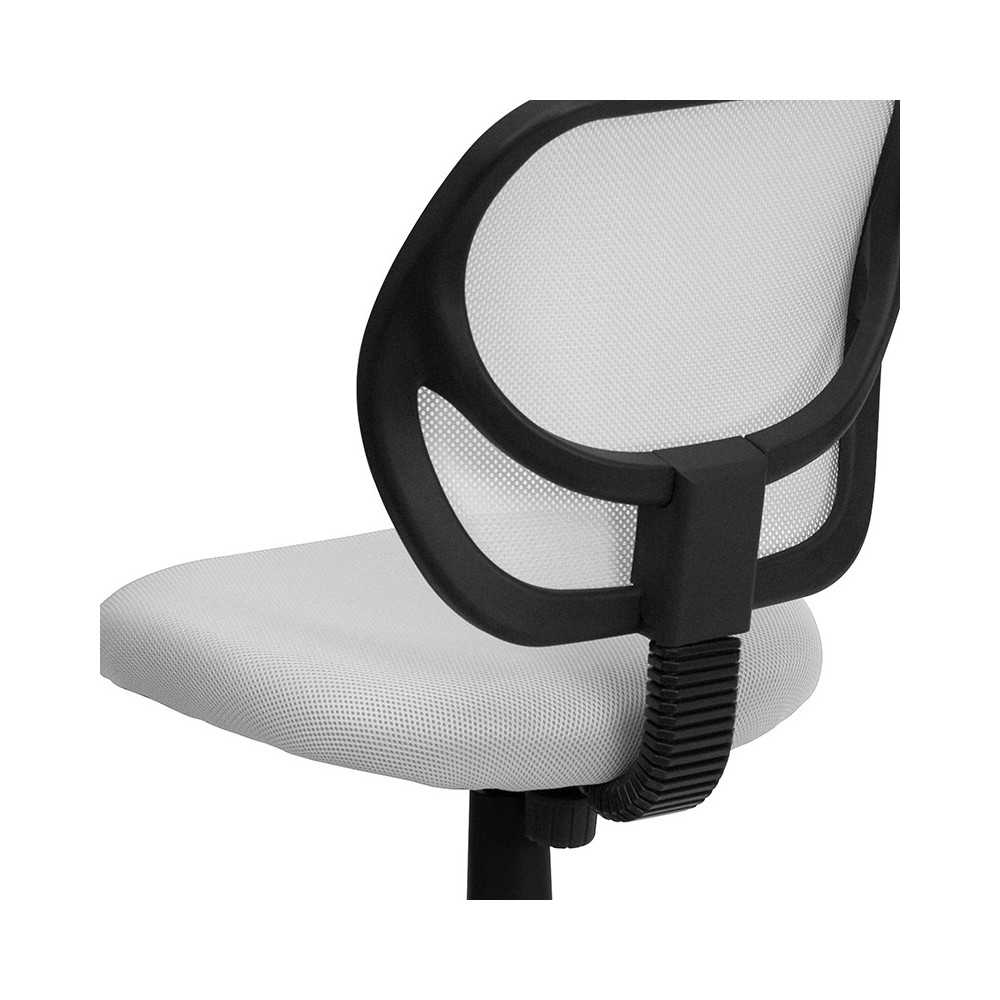 Low Back White Mesh Swivel Task Office Chair