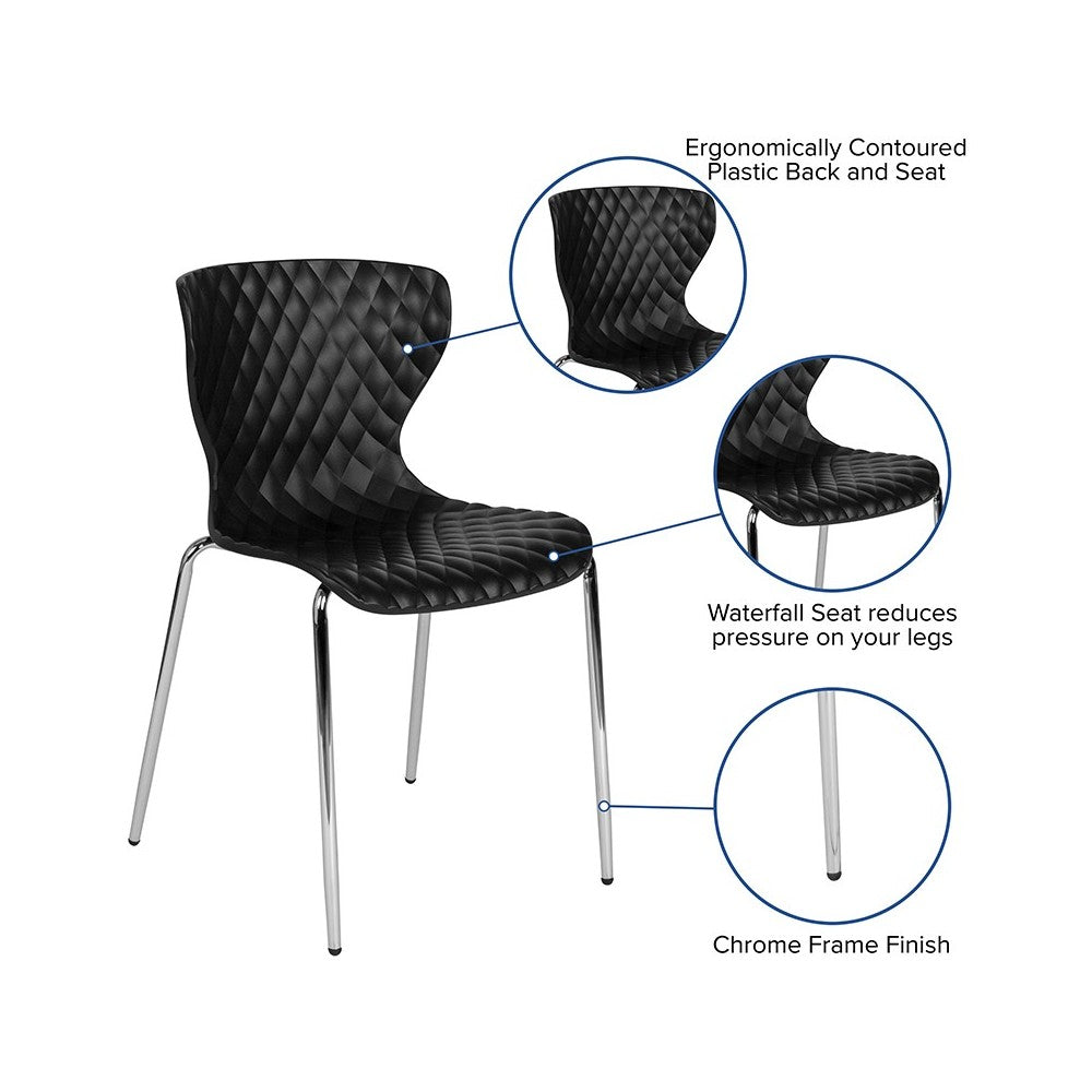 Lowell Contemporary Design Black Plastic Stack Chair