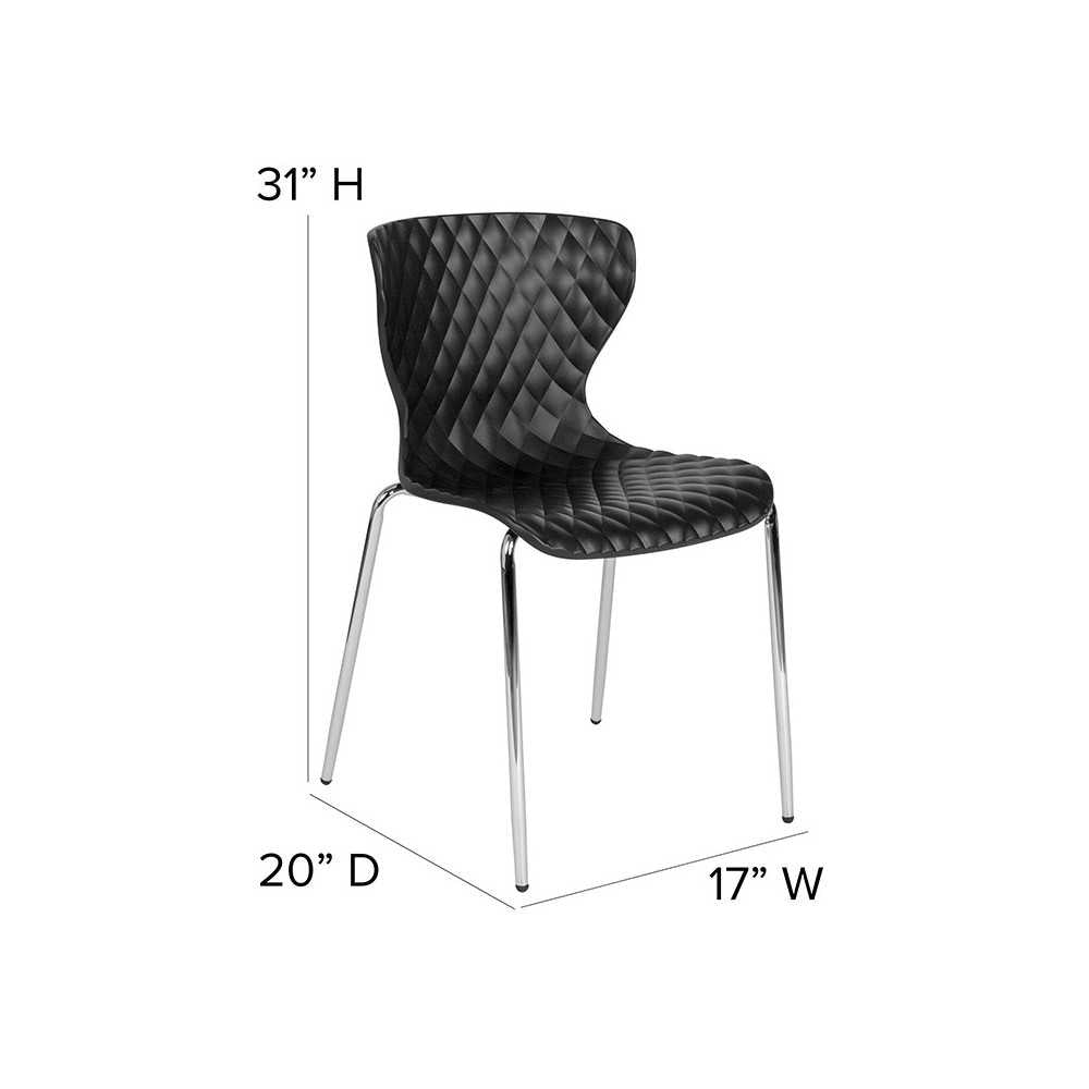 Lowell Contemporary Design Black Plastic Stack Chair