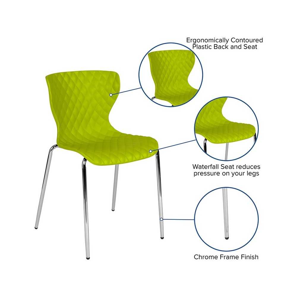 Lowell Contemporary Design Citrus Green Plastic Stack Chair