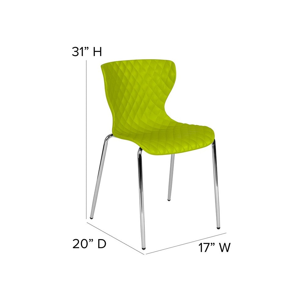 Lowell Contemporary Design Citrus Green Plastic Stack Chair