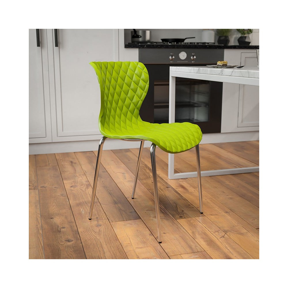 Lowell Contemporary Design Citrus Green Plastic Stack Chair