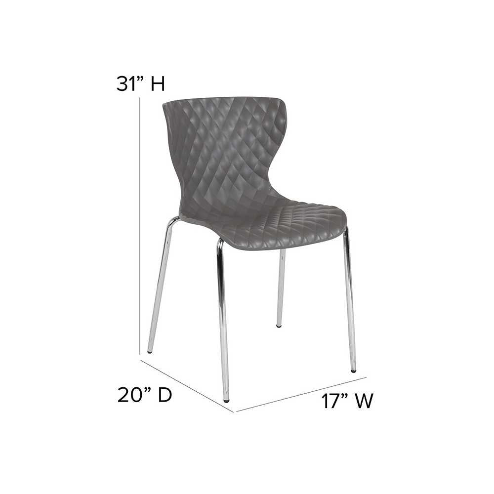 Lowell Contemporary Design Gray Plastic Stack Chair