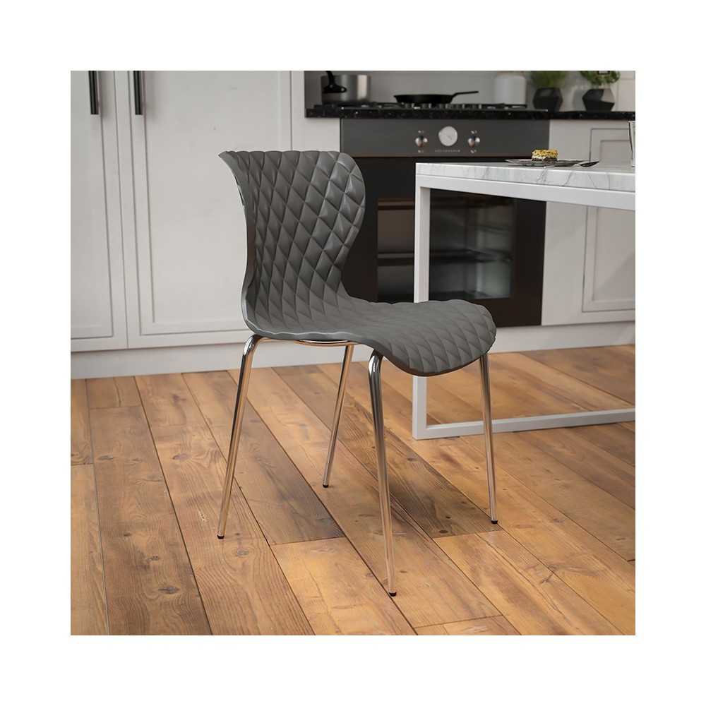 Lowell Contemporary Design Gray Plastic Stack Chair