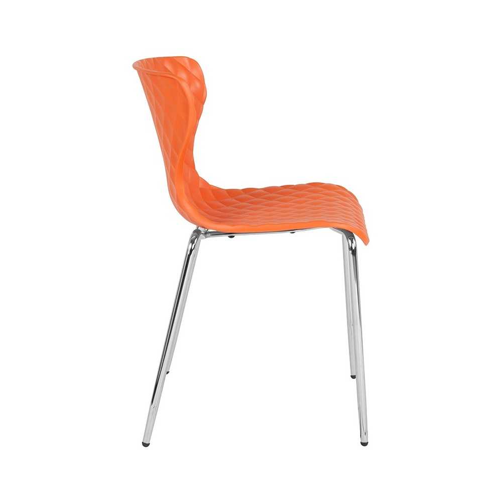Lowell Contemporary Design Orange Plastic Stack Chair