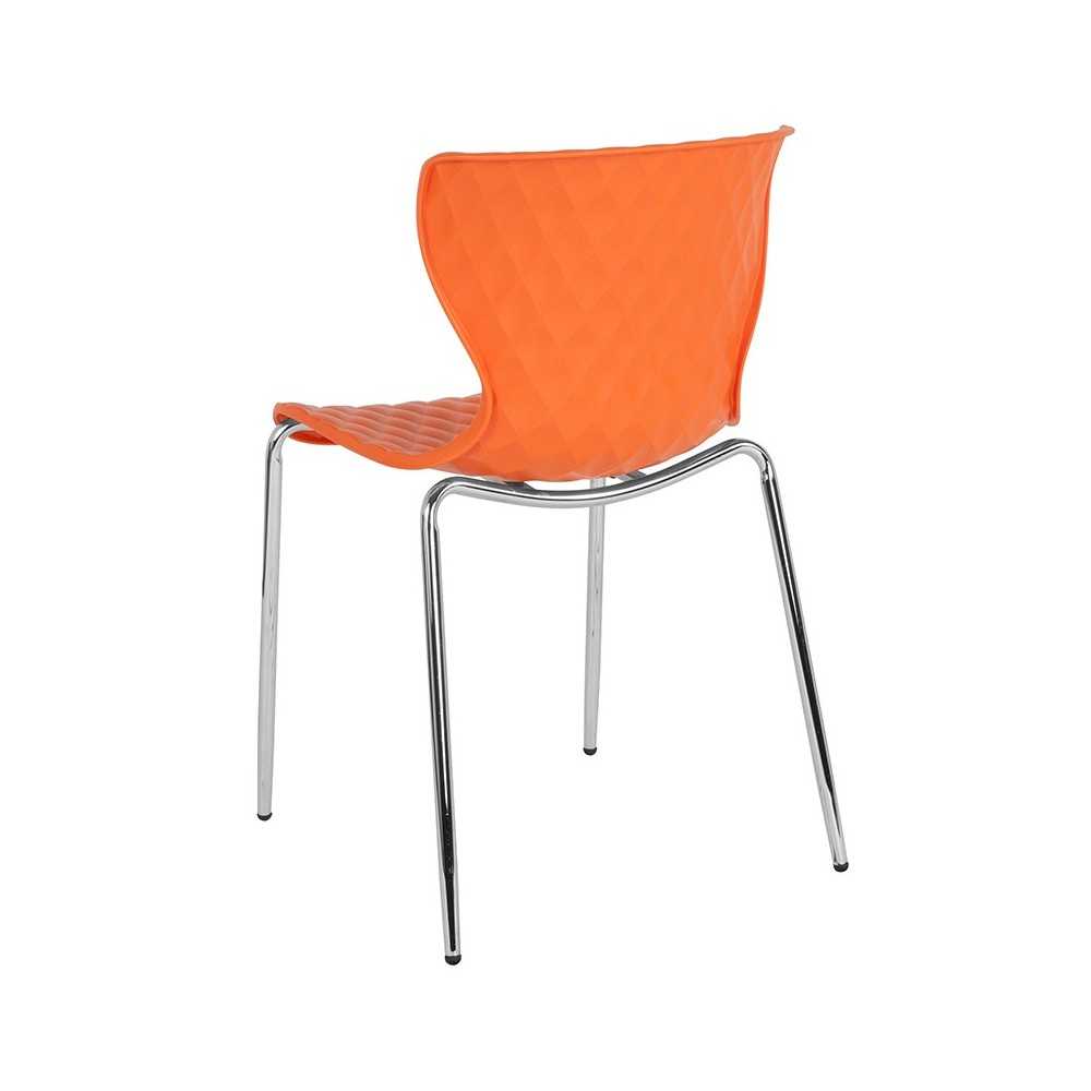 Lowell Contemporary Design Orange Plastic Stack Chair