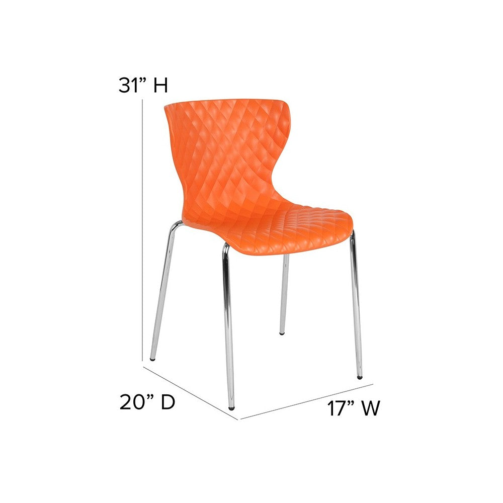Lowell Contemporary Design Orange Plastic Stack Chair