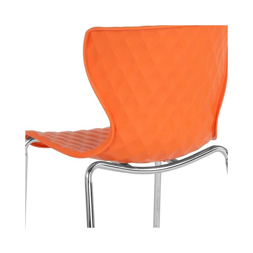 Lowell Contemporary Design Orange Plastic Stack Chair