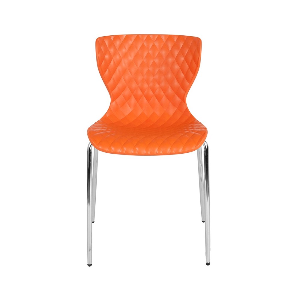 Lowell Contemporary Design Orange Plastic Stack Chair