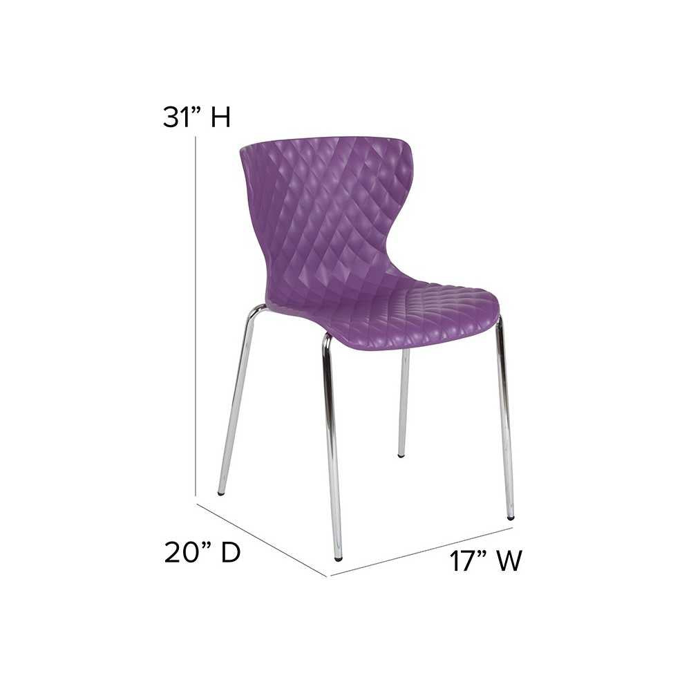 Lowell Contemporary Design Purple Plastic Stack Chair