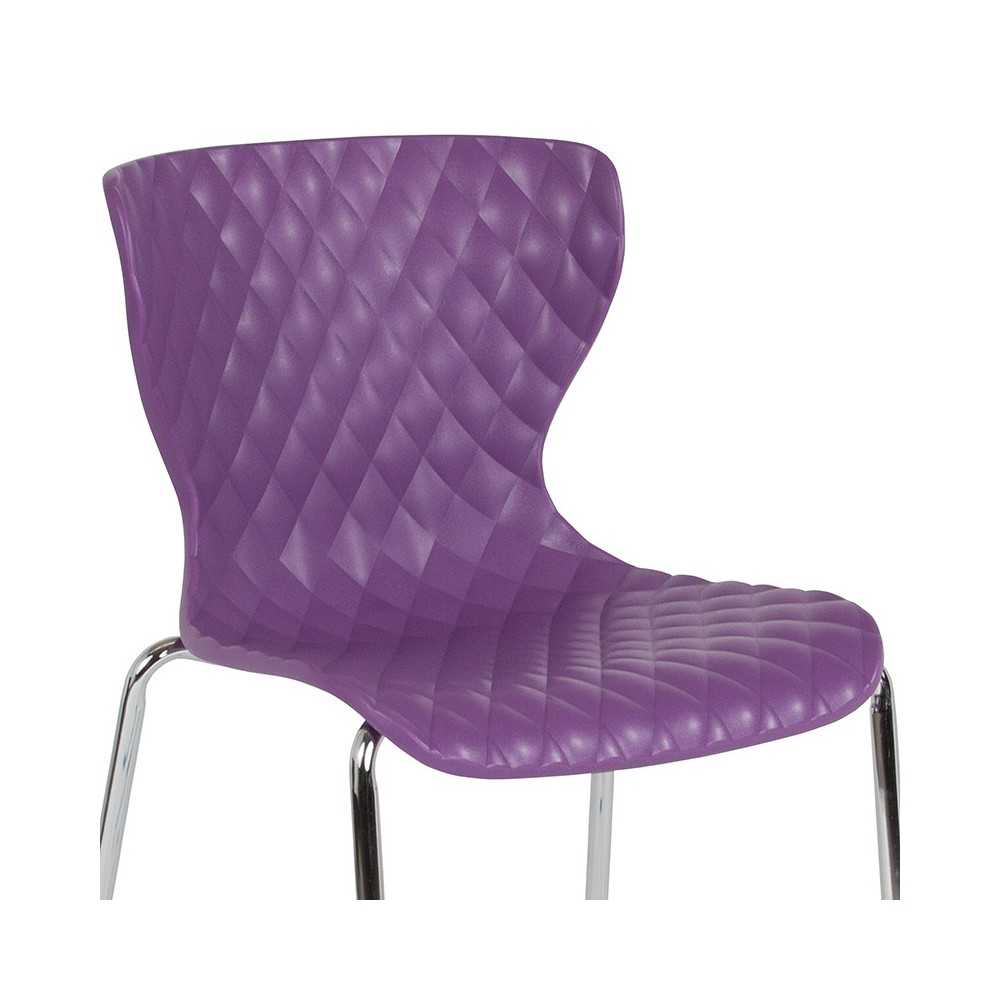 Lowell Contemporary Design Purple Plastic Stack Chair