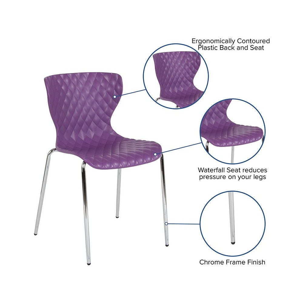 Lowell Contemporary Design Purple Plastic Stack Chair