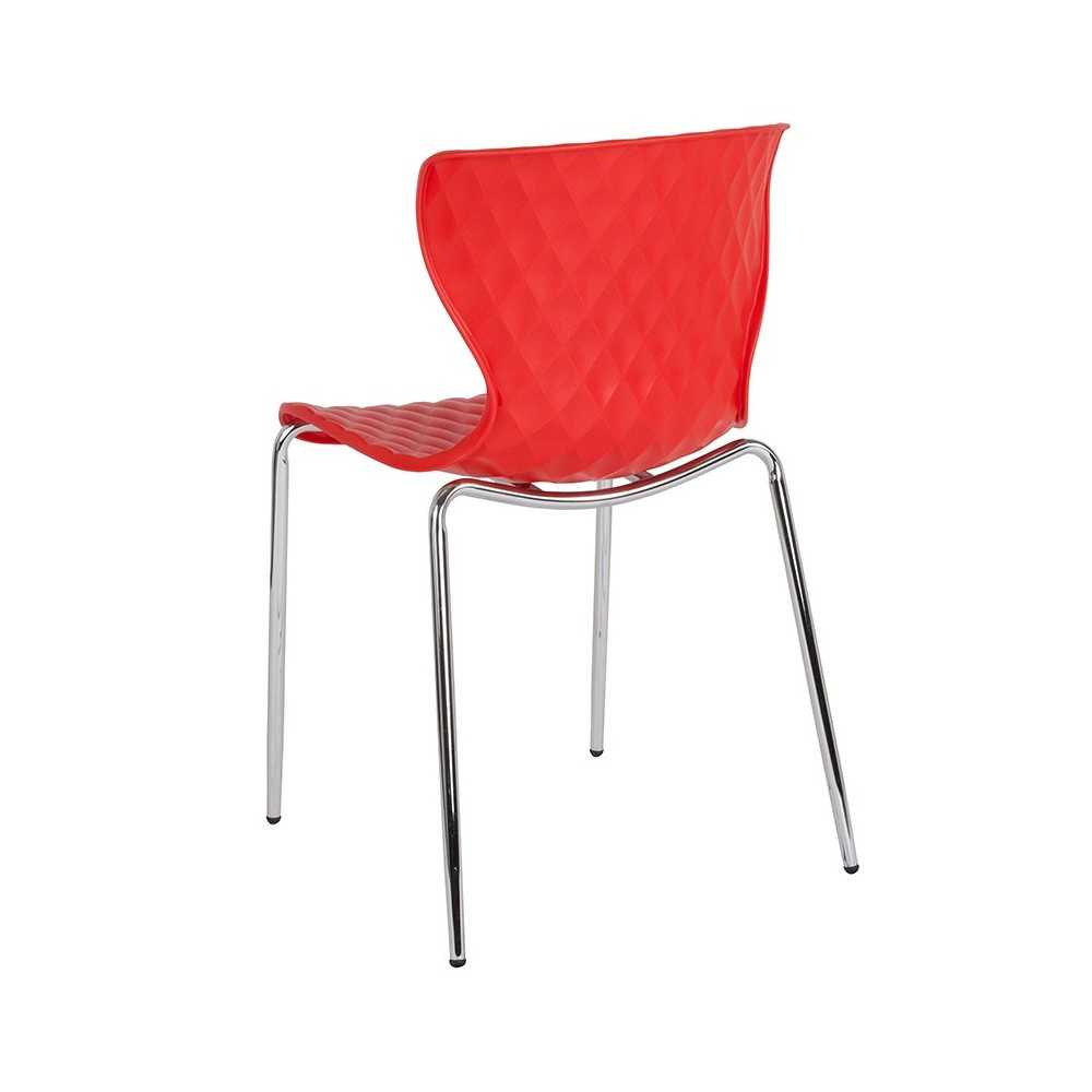 Lowell Contemporary Design Red Plastic Stack Chair