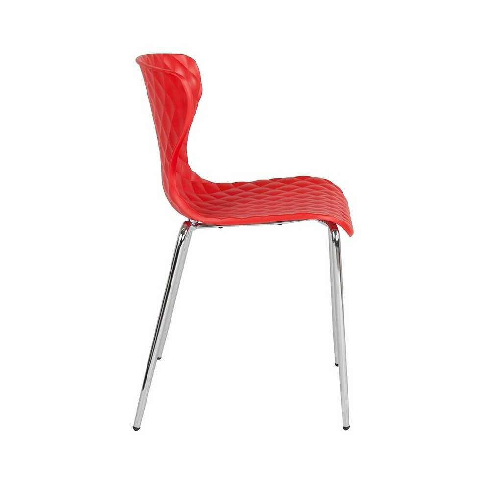Lowell Contemporary Design Red Plastic Stack Chair