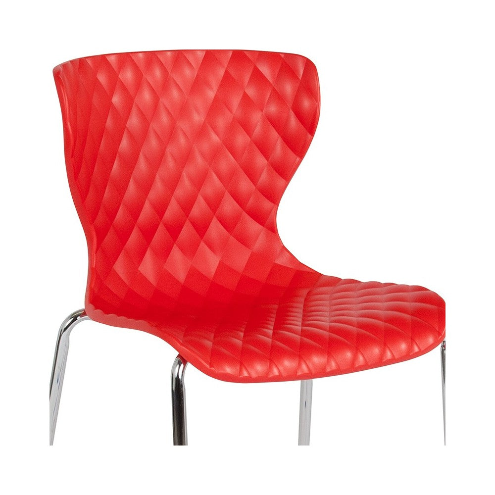 Lowell Contemporary Design Red Plastic Stack Chair