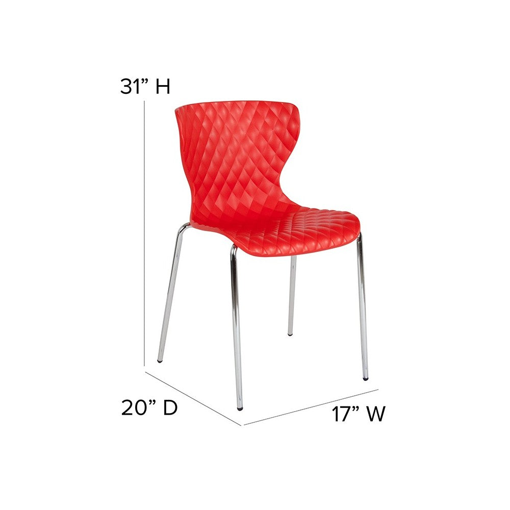 Lowell Contemporary Design Red Plastic Stack Chair