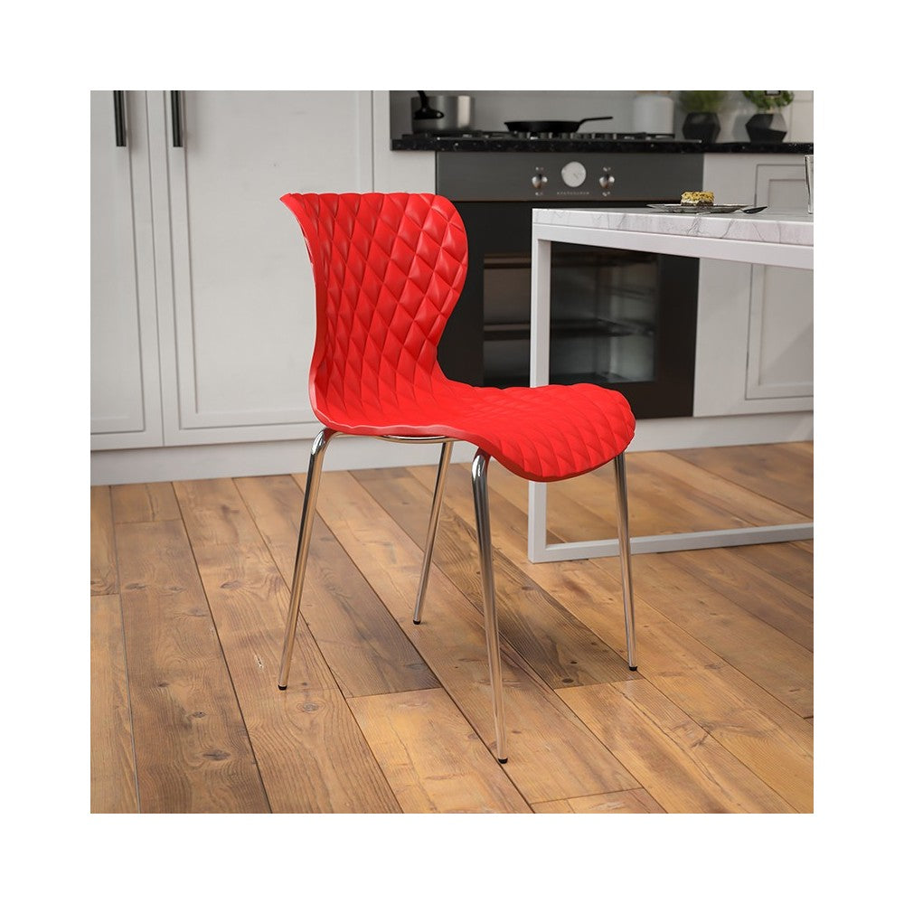 Lowell Contemporary Design Red Plastic Stack Chair