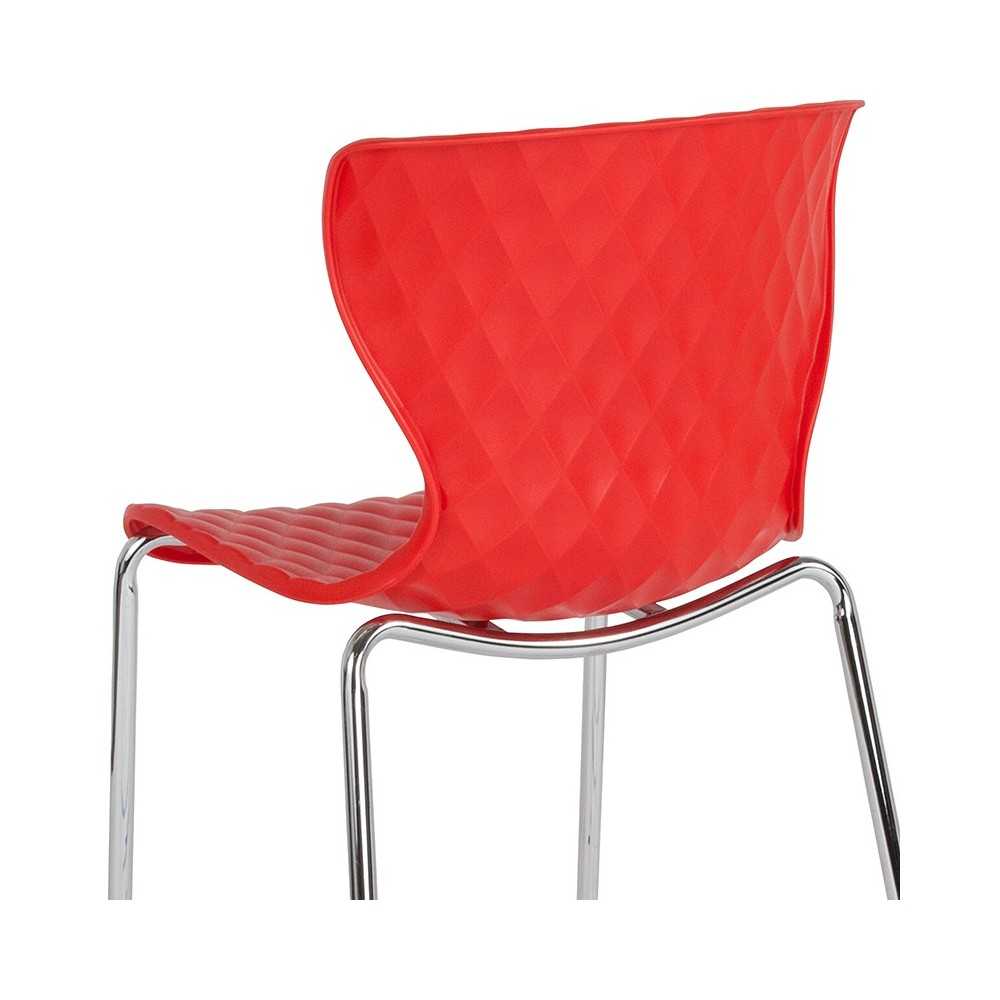 Lowell Contemporary Design Red Plastic Stack Chair