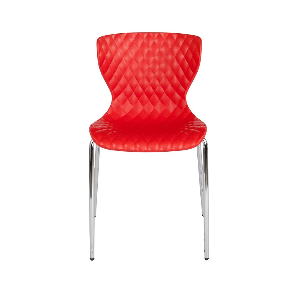 Lowell Contemporary Design Red Plastic Stack Chair