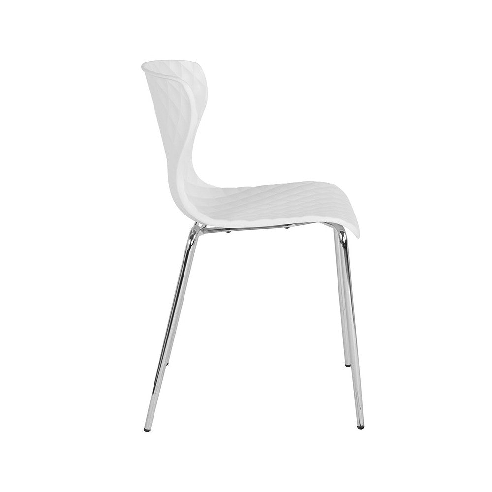 Lowell Contemporary Design White Plastic Stack Chair