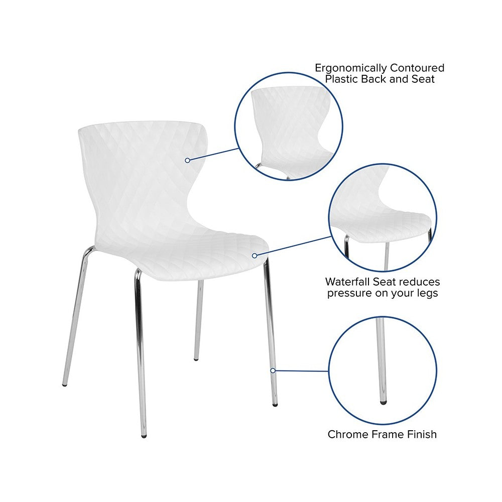 Lowell Contemporary Design White Plastic Stack Chair