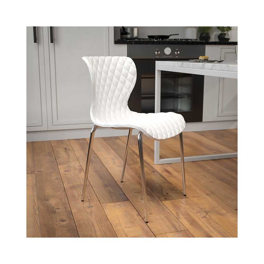 Lowell Contemporary Design White Plastic Stack Chair