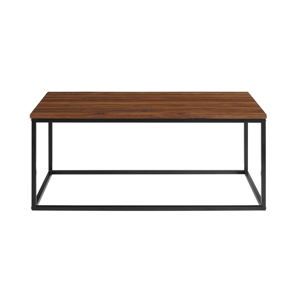 Lowell Open Box Frame Mixed Material Coffee Table - Dark Walnut