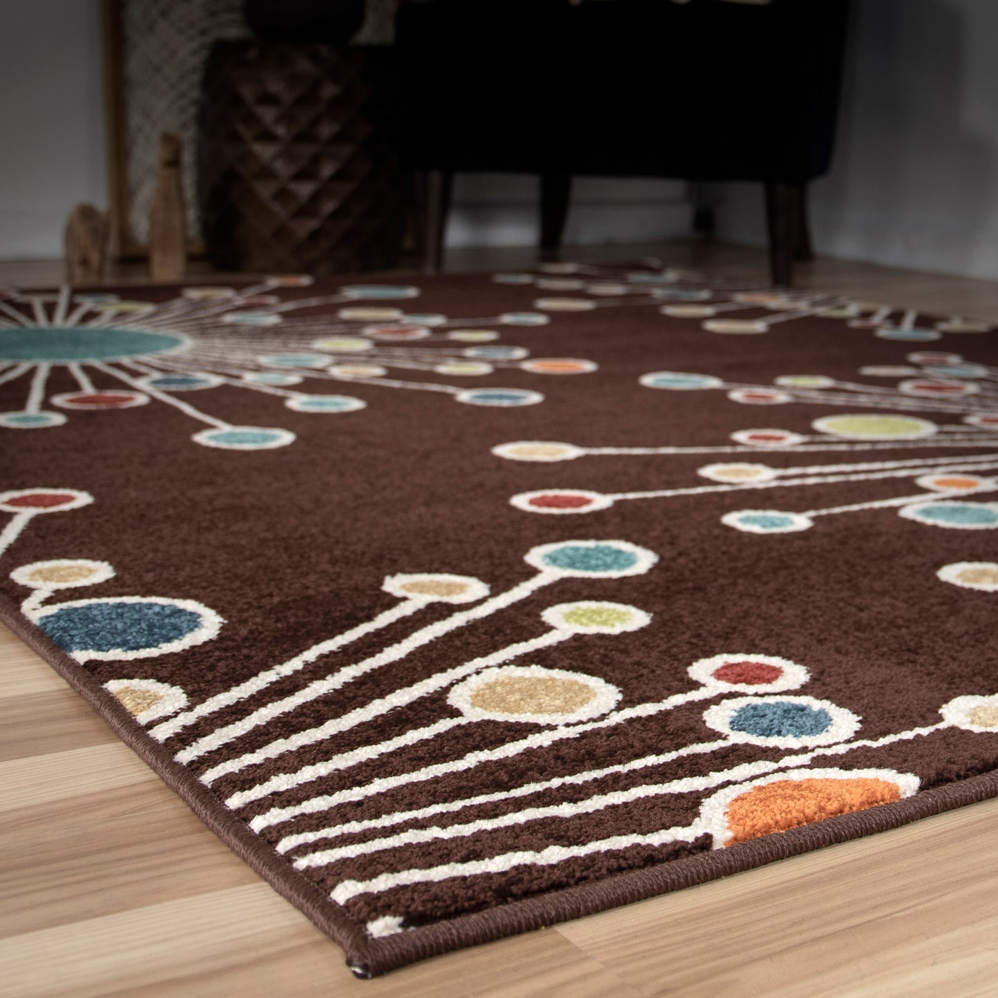 Orian Veranda Retro Fit Brown 92"X130"
