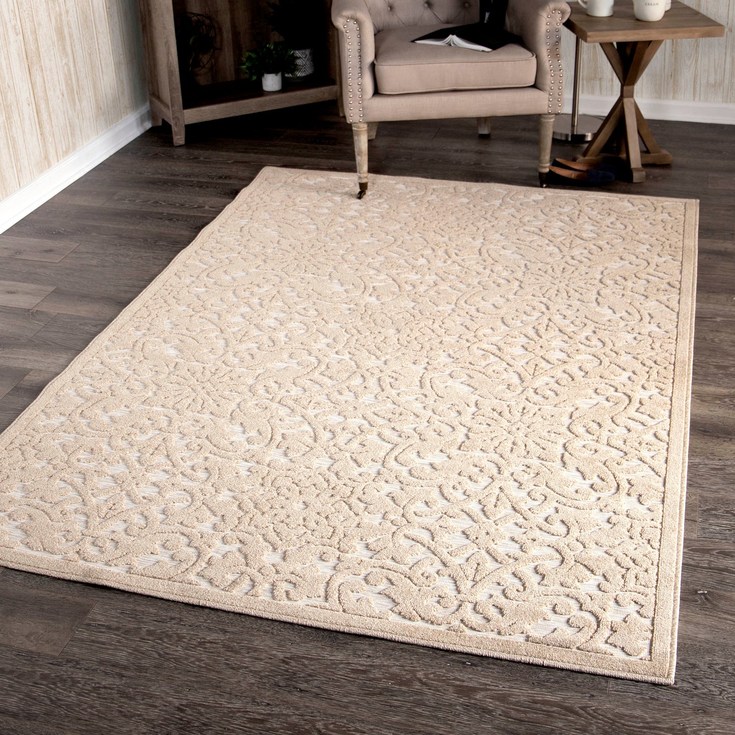 Orian Boucle' Biscay Driftwood 93"X130"