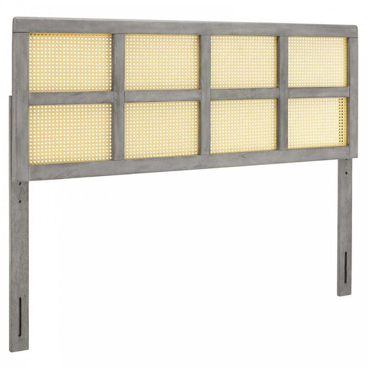 Luana Cane Full Headboard, Gray