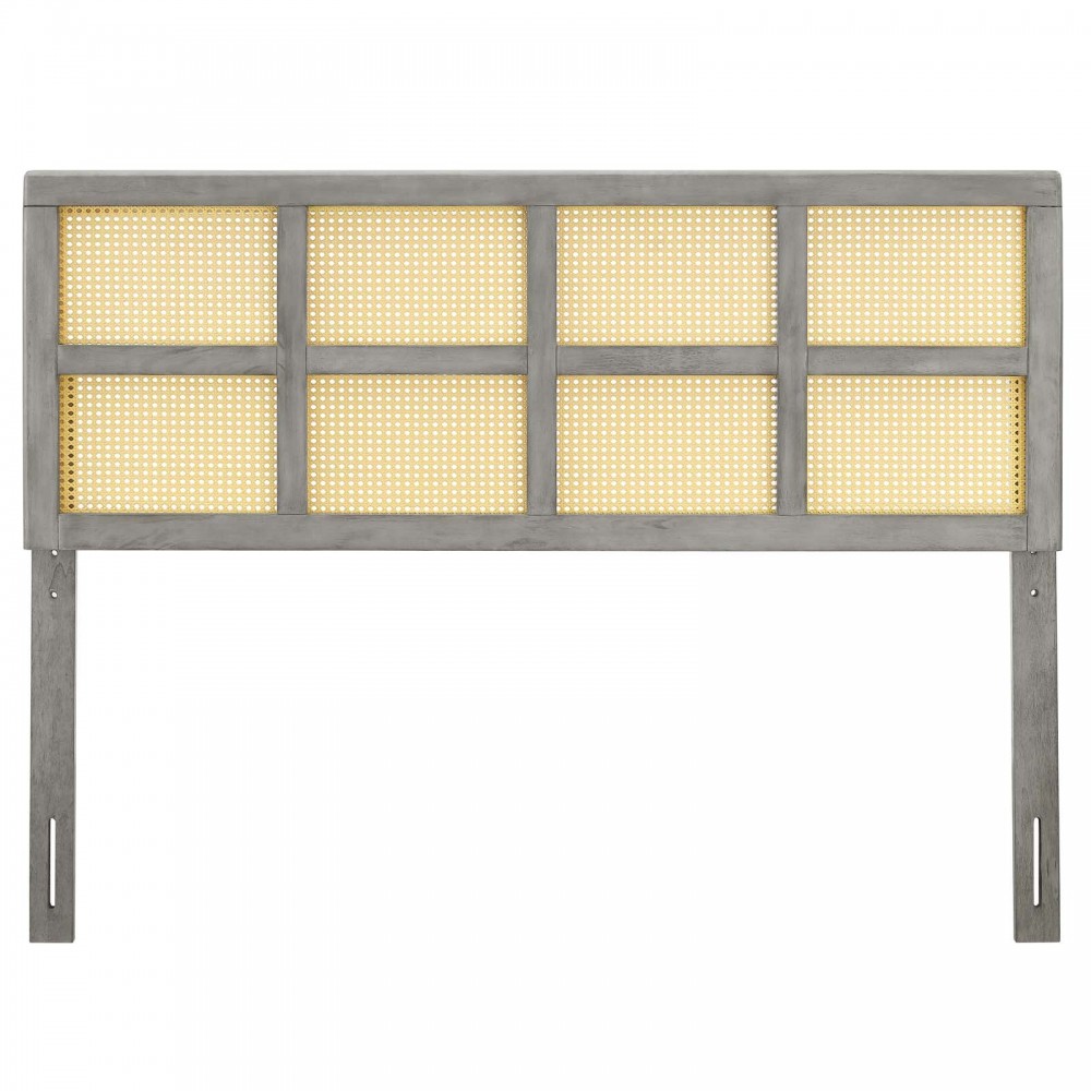 Luana Cane Full Headboard, Gray