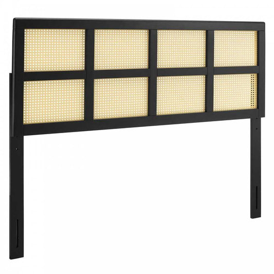 Luana Cane Full Headboard, Black