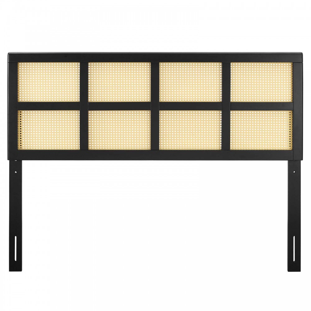 Luana Cane Full Headboard, Black