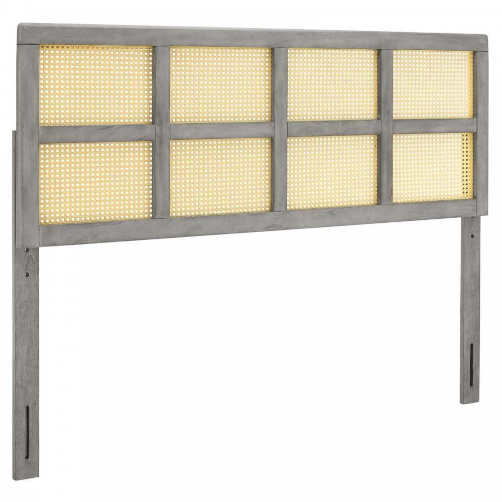 Luana Cane King Headboard, Gray