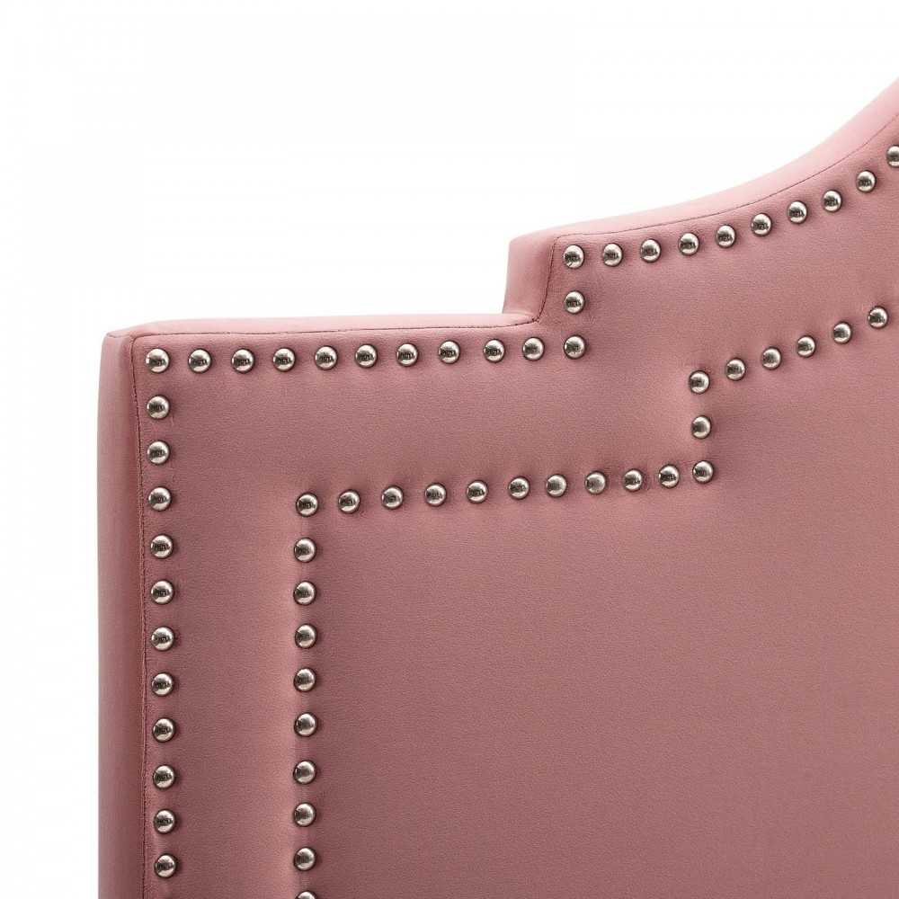 Lucia Full/Queen Performance Velvet Headboard, Dusty Rose