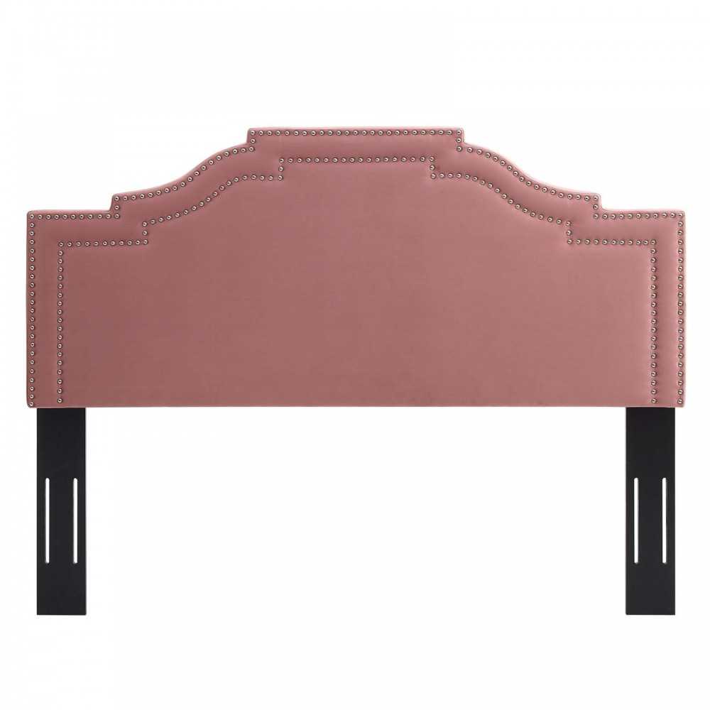 Lucia Full/Queen Performance Velvet Headboard, Dusty Rose