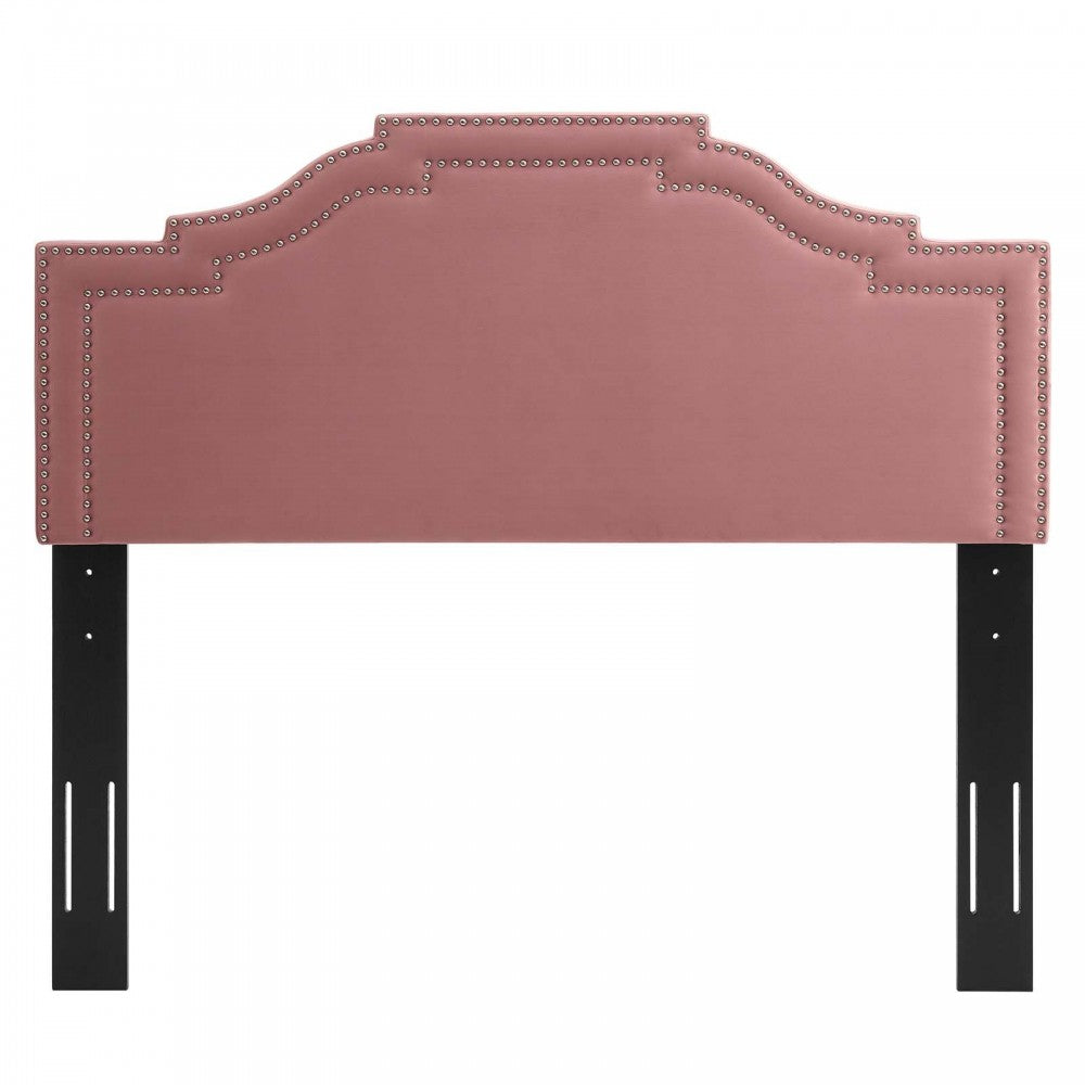 Lucia Full/Queen Performance Velvet Headboard, Dusty Rose