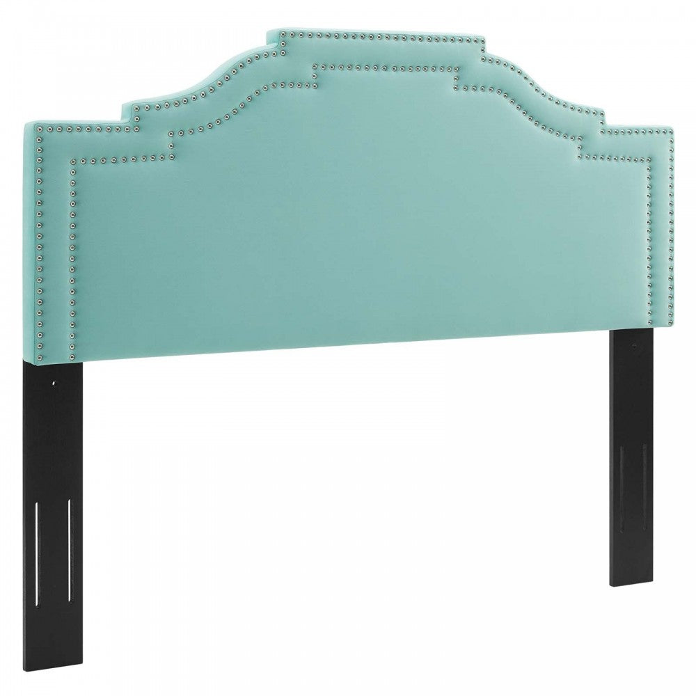 Lucia Full/Queen Performance Velvet Headboard, Mint