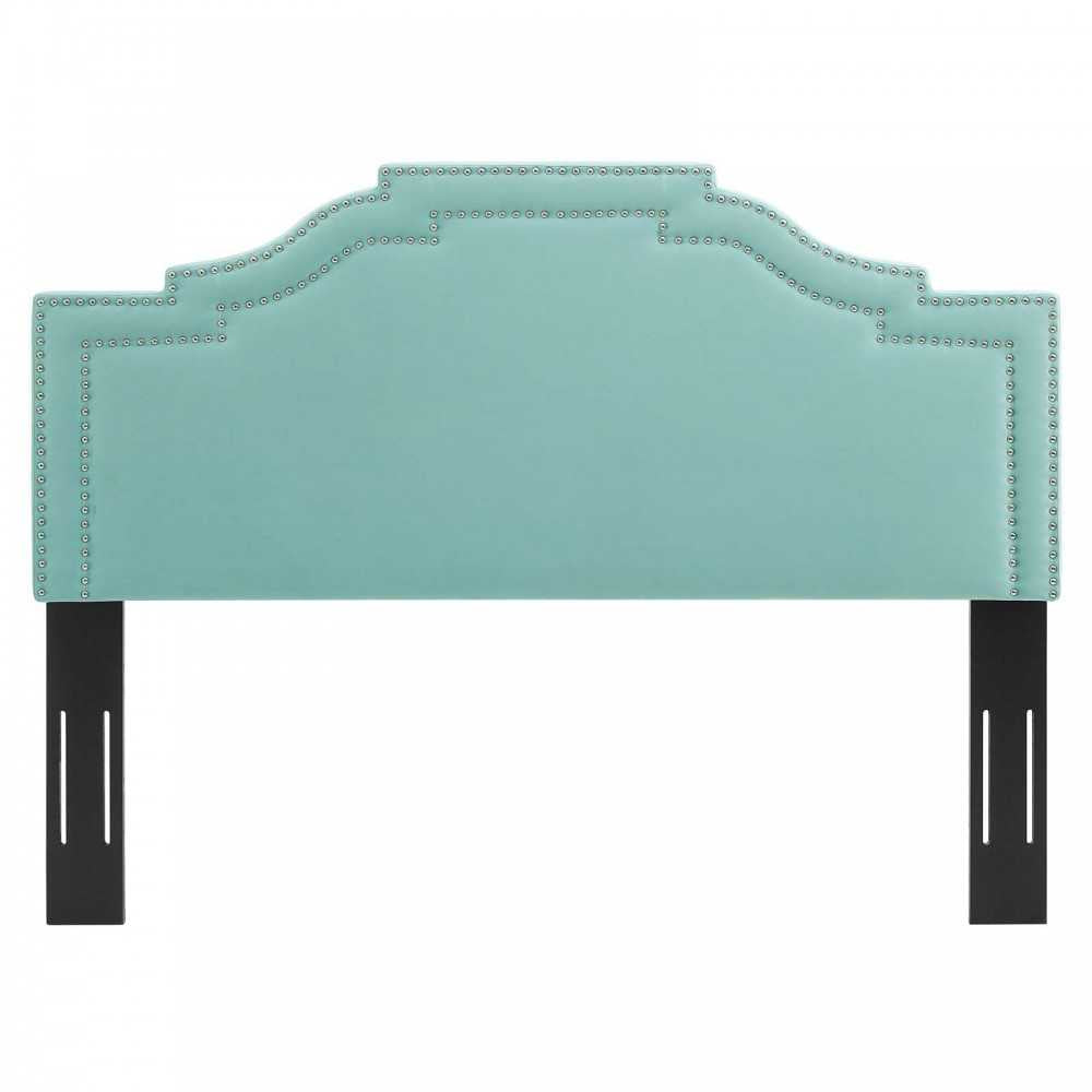 Lucia Full/Queen Performance Velvet Headboard, Mint