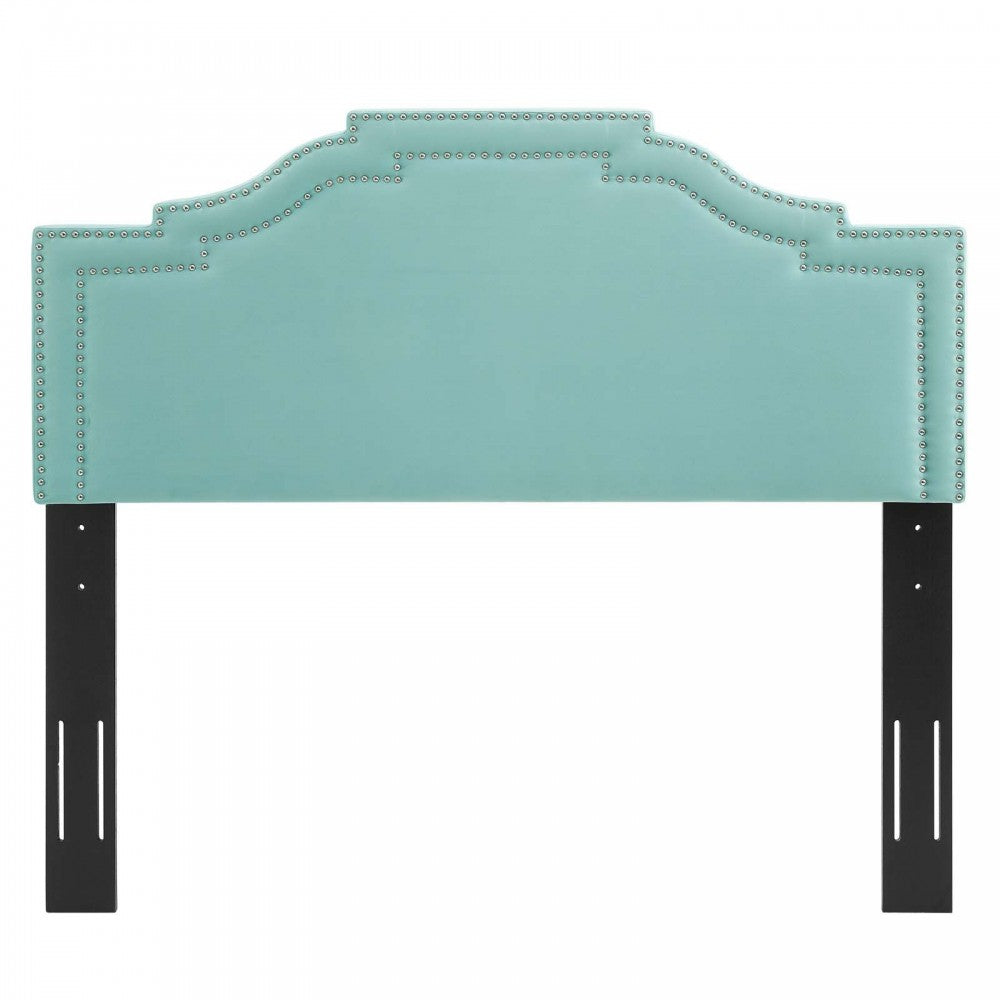 Lucia Full/Queen Performance Velvet Headboard, Mint