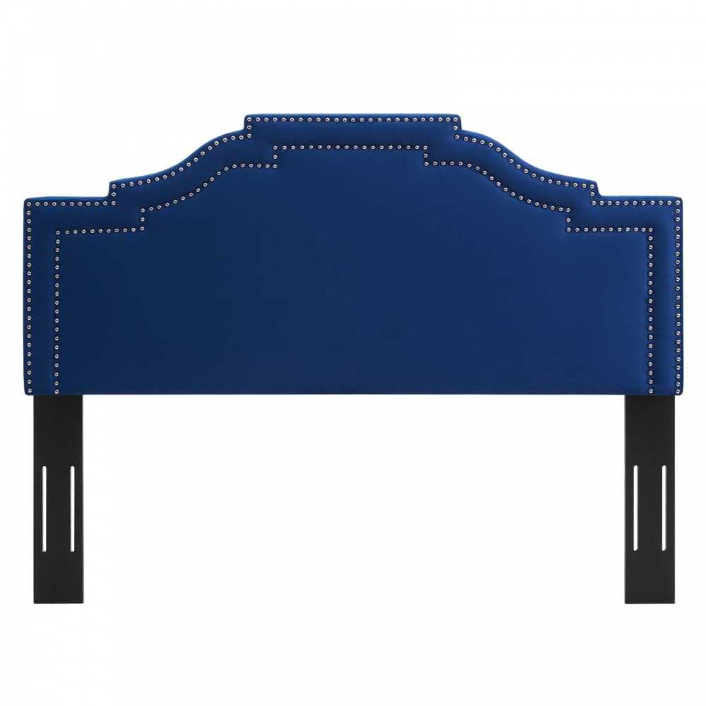 Lucia Full/Queen Performance Velvet Headboard, Navy