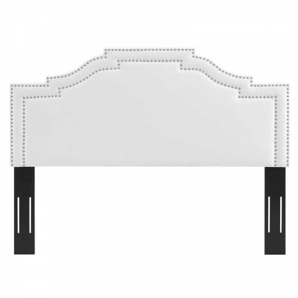 Lucia Full/Queen Performance Velvet Headboard, White