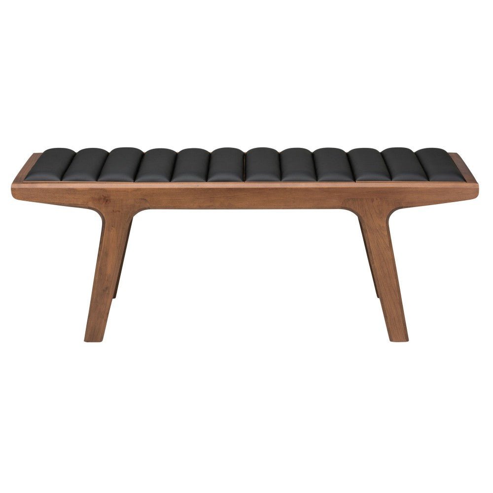 Lucien Black Naugahyde Occasional Bench, HGEM773