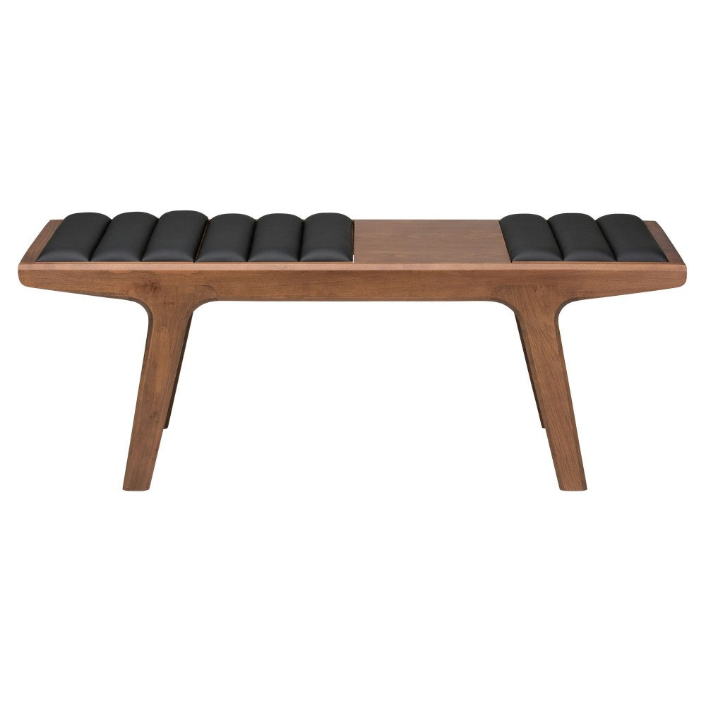 Lucien Black Naugahyde Occasional Bench, HGEM773