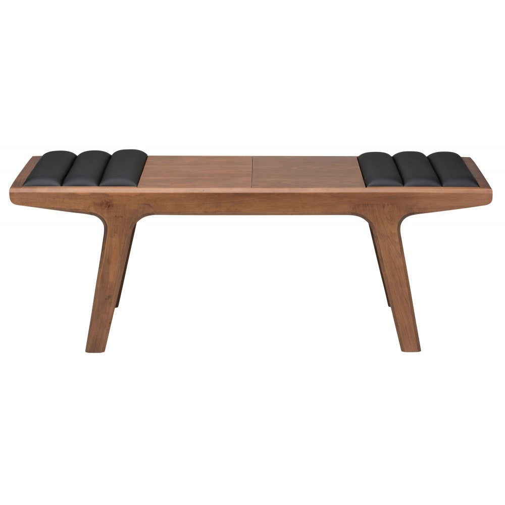 Lucien Black Naugahyde Occasional Bench, HGEM773