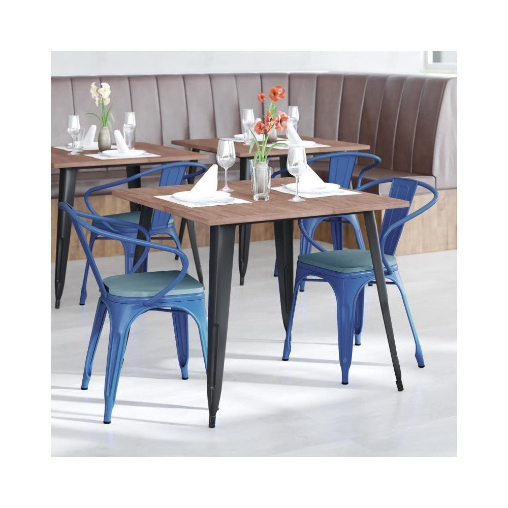 Luna Commercial Blue Metal Chair-Teal Seat