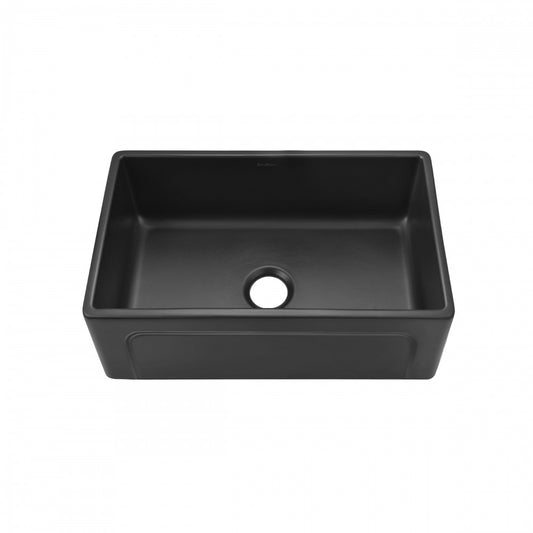 Lyon 24 x 18 Fireclay, Single Basin, Farmhouse Kitchen Sink in Matte Black