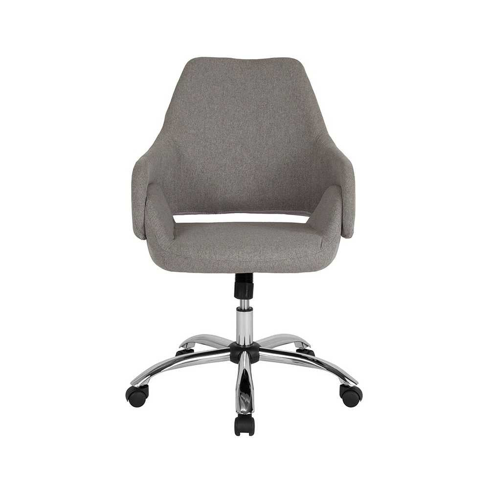 Madrid Home and Office Upholstered Mid-Back Chair in Light Gray Fabric