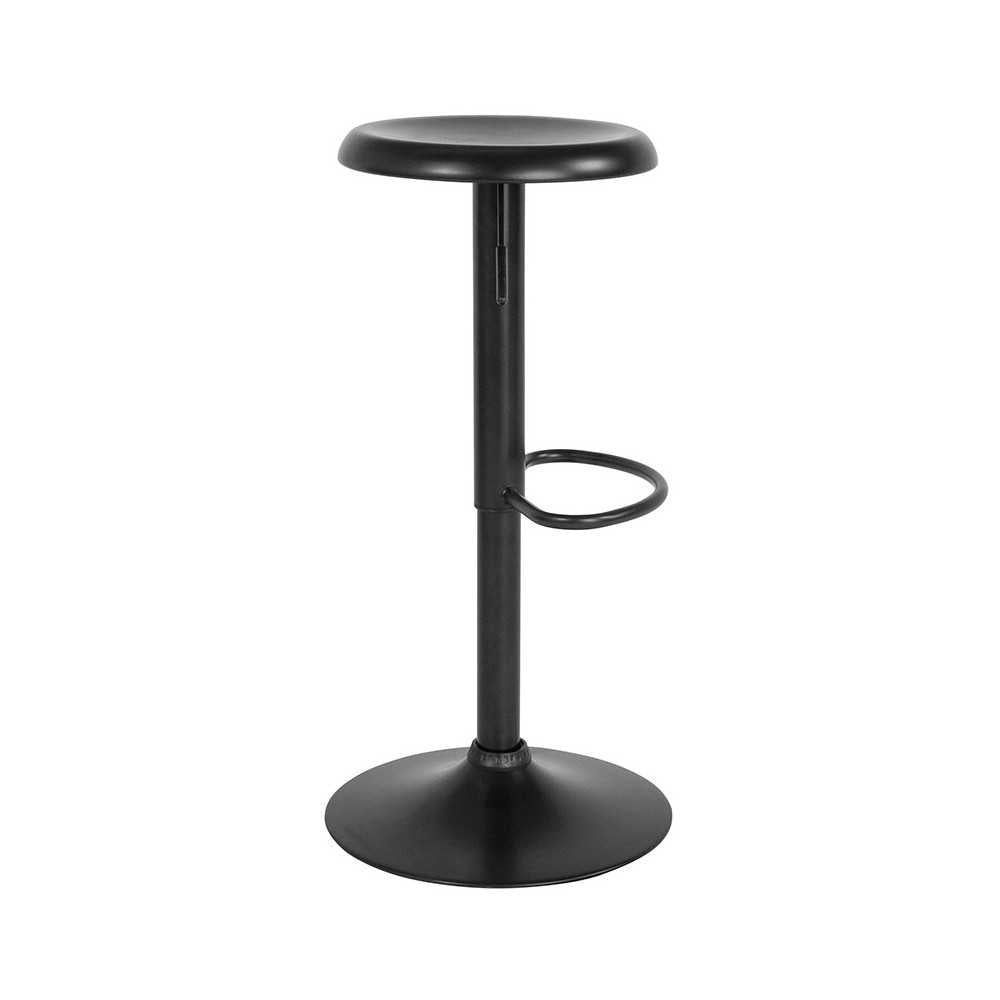 Madrid Series Adjustable Height Retro Barstool in Black Finish