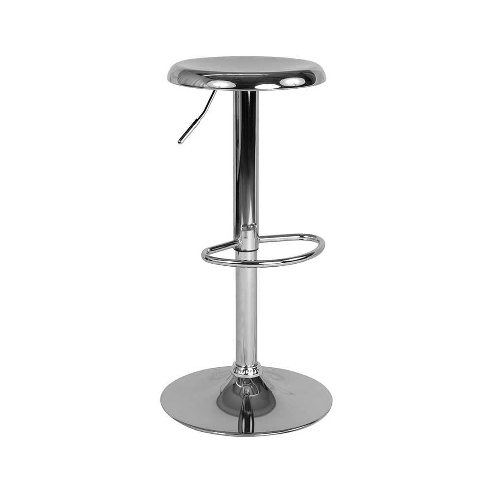 Madrid Series Adjustable Height Retro Barstool in Chrome Finish